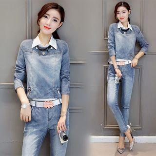 Set: Denim Top + Jeans