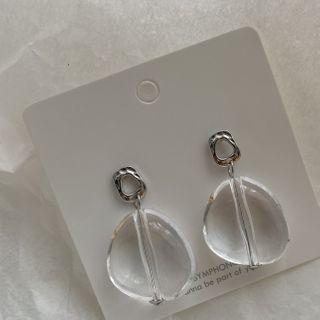 Transparent Disc Drop Earring
