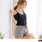 Twisted Front Cutout Shoulder Chiffon Top