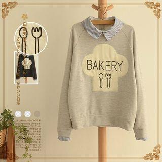 Inset Shirt Applique Pullover