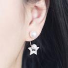 925 Sterling Silver Pearl Star Earrings
