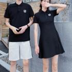 Couple Matching Short-sleeve Polo Shirt / Short-sleeve Mini Polo Dress / Shorts