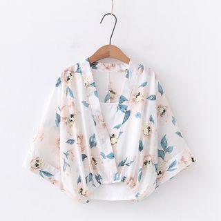 Set: V-neck Blouse + Camisole
