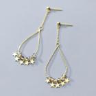 925 Sterling Silver Star Drop Earring 1 Pair - Gold - One Size
