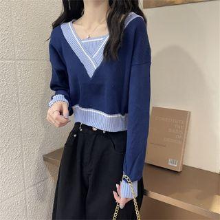 Two Tone Cropped Sweater
