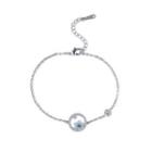 Elegant Snowflake Circle Bracelet With Austrian Element Crystal Silver - One Size