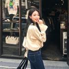 Mandarin-collar Drawstring-trim Blouse