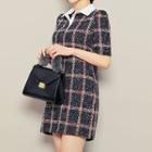 Half-placket Tweed Dress