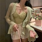 Halter-neck Drawstring Top / Shorts / Cardigan