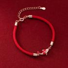 Carp Fish Red String Bracelet 1 Pair - S925 Silver - Gold & Red - One Size