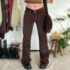 Low Waist Corduroy Straight-fit Pants