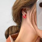 Heart Alloy Earring 1 Pair - Type A - Red - One Size