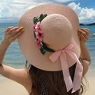Floral Bow Straw Hat