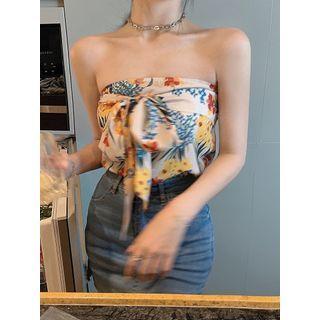 Floral Tube Top White - One Size