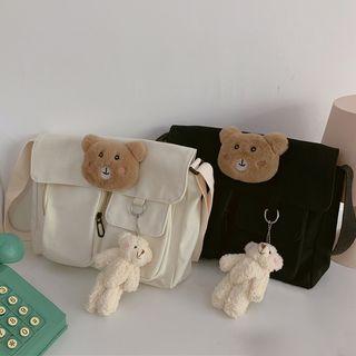 Bear Pocket Detail Messenger Bag