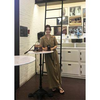 Wrap-front Linen Jumpsuit With Sash
