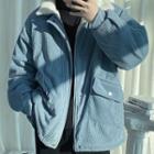 Fleece-lined Corduroy Zip-up Jacket