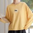 Fish Tail Print Pullover Yellow - One Size