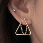 Alloy Geometric Chained Earring Silver - One Size