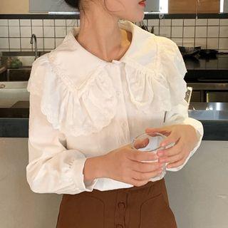 Sailor Collar Lace-trim Blouse