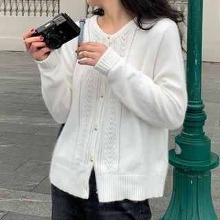 Embroidered Cardigan Cardigan - White - One Size