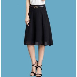Chiffon Midi A-line Skirt