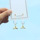 Glass Bead Alloy Mermaid Tail Dangle Earring 1 Pair - As Shown In Figure - One Size