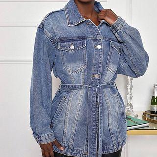 Denim Tie-belt Jacket