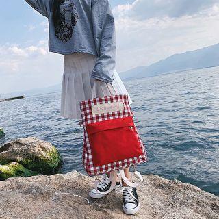 Checked Panel Canvas Backpack