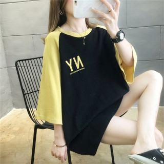 Lettering Print Raglan-sleeve T-shirt