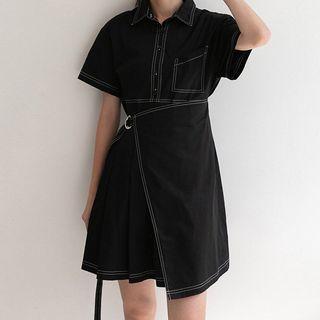 Wrapped Stitch Short-sleeve Cargo Dress