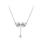 925 Sterling Silver Simple Kiss Fish Necklace With Austrian Element Crystal Silver - One Size