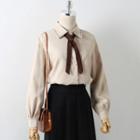 Long-sleeve Bow Front Blouse