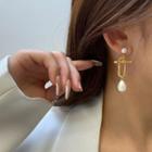 Alloy Faux Pearl Dangle Earring Pearl - Gold - One Size