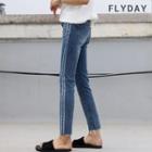 Hidden-band Fray-hem Slim-fit Jeans