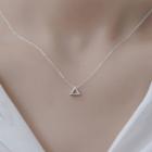925 Sterling Silver Triangle Pendant Necklace Triangle Necklace - One Size