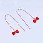 Ribbon Earring Red - One Size