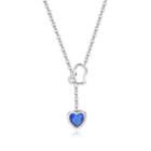 Rhinestone Heart Pendant Stainless Steel Necklace