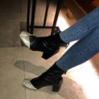 Toe-cap Block-heel Ankle Boots