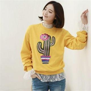 Sequined-cactus Sweatshirt