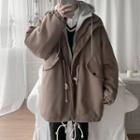 Long-sleeve Mock Two-piece Woolen Coat
