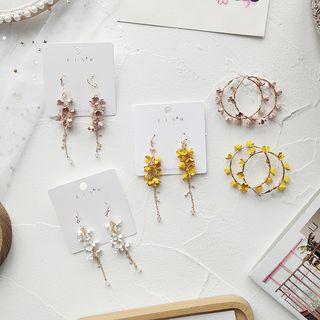 Alloy Flower Dangle Earring / Hoop Earring