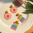 Heart / Rainbow Acrylic Dangle Earring