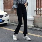 Mid Rise Washed Cropped Bootcut Jeans