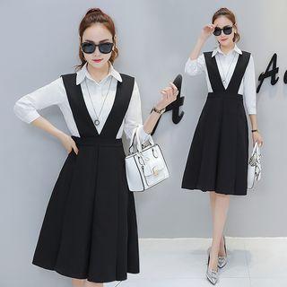 Set: Suspender Dress + Long-sleeve Shirt