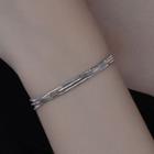 Layered Sterling Silver Bracelet With Gift Box - 1 Pc - Silver - One Size