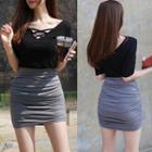 Ruched Fitted Skirt