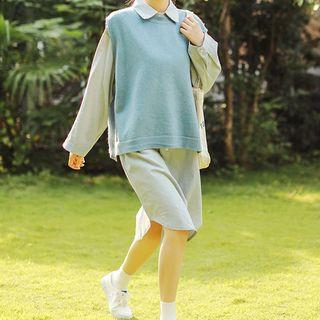 Long Shirt / Knit Vest