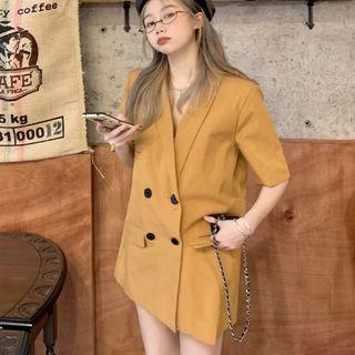 Short-sleeve Double-breasted Blazer Curcumin - One Size