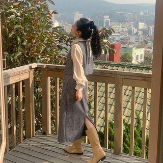 Houndstooth Woolen Long Skirt